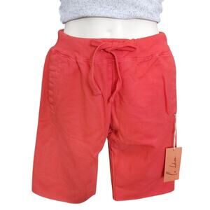 LA DETRESSE Blaze cut off Bermuda comfy athleisure red sweat shorts Size S NEW